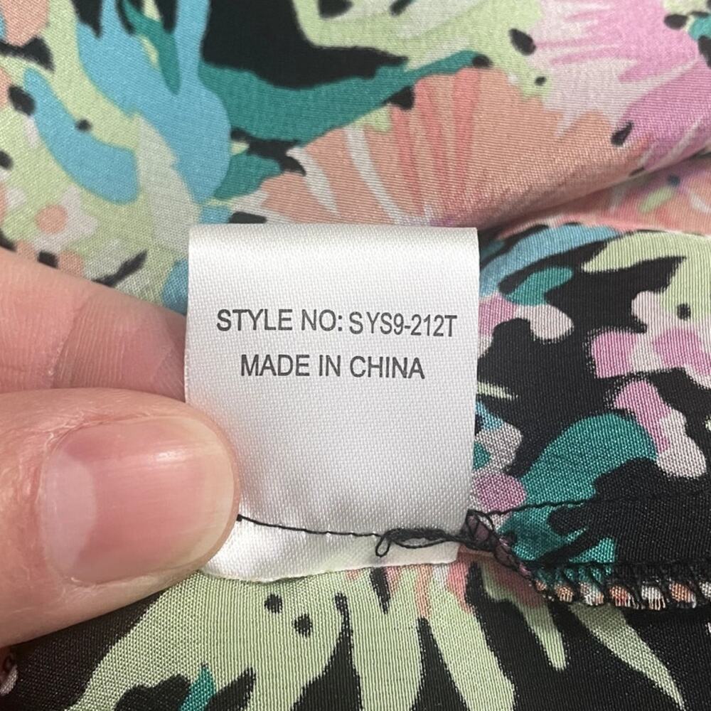 Yumi Kim Silk Floral Blouse Top Size Large Boho Bold Classic Unique - Picture 12 of 12